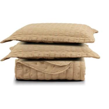 Imagem de Cobre Leito Casal Padrão Plissê Seersucker e Matelado Ultrassônico 03 