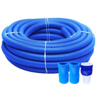Imagem de Mangueira 4M Ecológica Para Piscinas + Ponteiras E Adaptador - Azul Fl