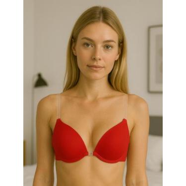 Imagem de Sutiã com Bojo Costa Nua Frente Única - c4 SILICONE, Vermelho, P