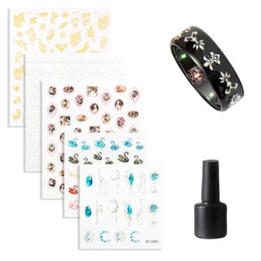 Imagem de BOVIPO Adesivos de anel inteligente compatíveis com anel Oura Gen 4/3/ULTRAHUMAN AIR, ultrafinos, reutilizáveis acessórios de decalques de vinil protetores (Z 3)