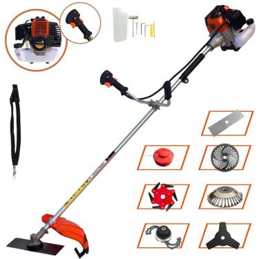 Imagem de Roçadeira Profissional Import Way IWRGM2T5X163 63cc 2T 3HP Com Carretel + Facas 2 Pontas, 3 Pontas, 6 Pontas, 80 Dentes Vídea, Trimmer e Escova de Aço
