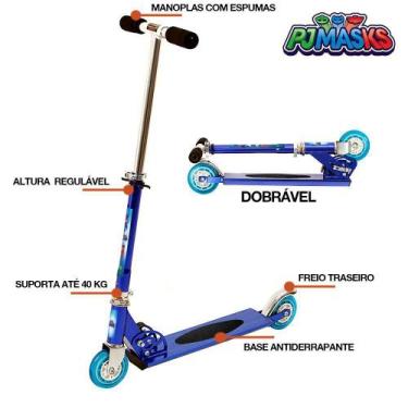 Imagem de Patinete PJ Masks para Criança 2 Rodas Masculino Azul - DM Radical