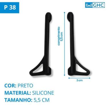 Imagem de 02 Par Ponteira Ponta De silicone Haste Perna Reposição Óculos grau so