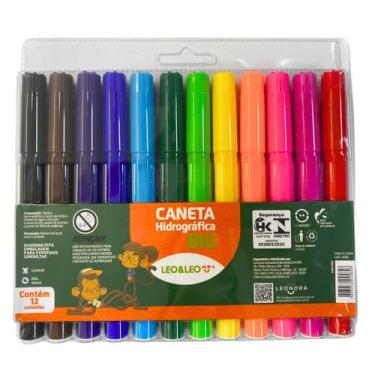 Imagem de Caneta Hidrográfica Big 12 Cores - Leo&ampLeo - LEOLEO