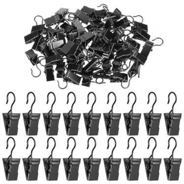 Imagem de Pacote com 200 ganchos de clipes de cortina, clipes pequenos de ferro inoxidável para pendurar, ganchos de cortina com clipe para pendurar luzes de festa, decoração de pátios de Natal, exibição de