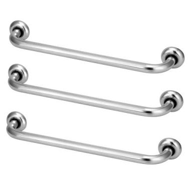 Imagem de Kit 3 Barras De Apoio Para Banheiro De 30cm Idosos E Pne - Modelar, Pr