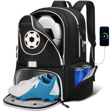 Imagem de Mochila de futebol YOREPEK de grande capacidade para meninos com porta
