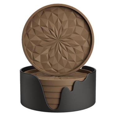 Imagem de Porta-copos de silicone ME.FAN com suporte pacote com 6 para uso quent