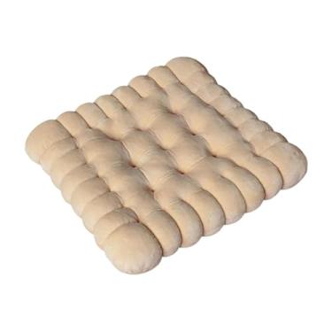 Imagem de Bothyi Almofada de Assento em Formato de Biscoito, Moderna, Fofa, Decorativa, Confortável, Almofada de Chão para Quarto, Quadrado Amarelo