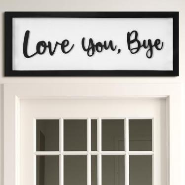 Imagem de Ripeng Placa 3D Love You Bye, decoração de entrada de madeira para corredor, placa boho, moderna, versículo bíblico, decoração de parede cristã, para sala de estar familiar, quarto, 39,9 cm x 15 cm