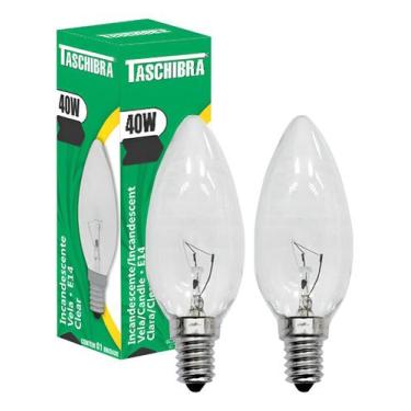 Imagem de 2 Lâmpada Incandescente Taschibra Vela 40w 2700k E14 127v
