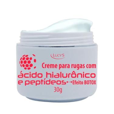 Imagem de Creme Para Rugas Com Ácido Hialurônico e Peptídeos Antirrugas Antissinais e Efeito Botox Lucys 30g.