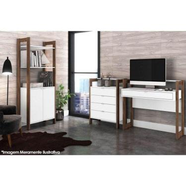 Imagem de Guarda Roupa Closet Solteiro Armário Alto 2 Prats 2 Portas Az1009 Preto-Nogal - Tecno Mobili