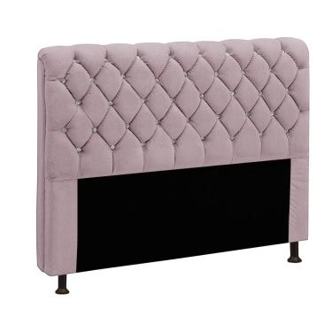 Imagem de Cabeceira Para Cama Casal Box 140 Cm Fernanda Veludo Rosê Rose