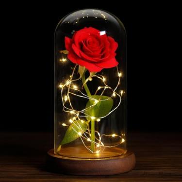 Imagem de Cúpula com Rosa Artificial Vermelha LED – Decoração Romântica para Presente, Aniversário e Lembrancinha – Storeasy