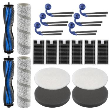 Imagem de Pacote com 20 peças de reposição X11 OmniCyclone para robô ECOVACS DEEBOT X11 OmniCyclone, 2 escovas de rolo, 2 esfregões de rolo, 6 filtros HEPA, 2 filtros de espuma cinza + 2 brancos para estação
