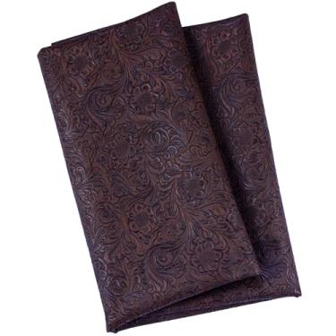 Imagem de HGUAN Tecido de couro sintético em relevo, corte de 1 jarda 89 cm x 134,6 cm, vinil em relevo, adequado para assentos de móveis de estofamento, projetos DIY feitos à mão (marrom caramelo)