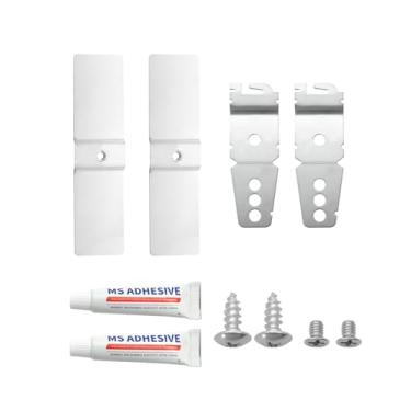 Imagem de Kit de suporte de montagem de lava-louças de balcão de granito compatível com a maioria das marcas, adequado para peças 8269145, WP8269145 etc., com 2 suportes de montagem de lava-louças e suporte de