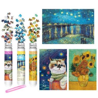 Imagem de Mini quebra-cabeças LOSFPVR 234 peças de 15 x 10 cm, pacote com 3 pinç