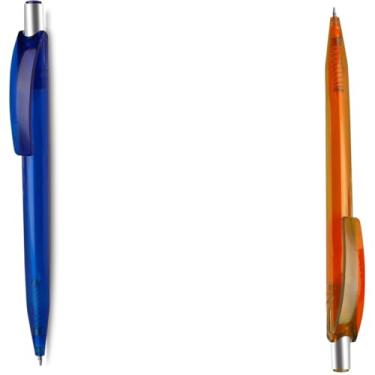 Imagem de Caneta Esferográfica Retrátil, Escrita Azul, Plástico, Kit com 1 e 2 Unidades (Azul e Laranja)