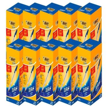 Imagem de Caneta Bic Cristal Azul - 10 Embalagens com 50 Unidades