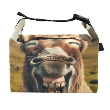 Imagem de TSENQUE Lancheira divertida personalizada de burro rindo para mulheres linda lancheira de flores para trabalho bolsa térmica térmica para trabalho