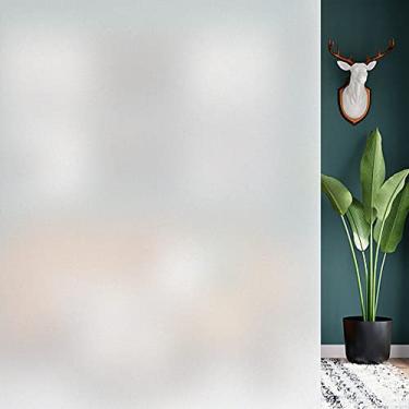 Imagem de HIDBEA Película de privacidade de janela fosca – Adesivos de vidro aderente estática não adesivos para proteção solar UV com controle de calor decalques de cobertura de porta para escritório em casa, 74 x 190 cm