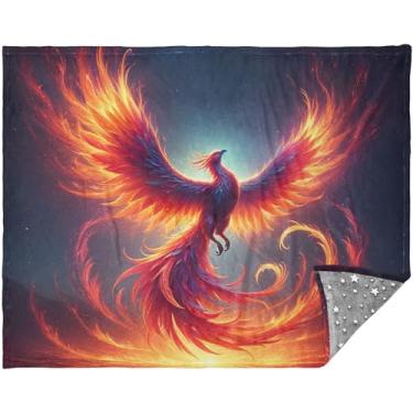 Imagem de Manta personalizada Phoenix Stunning Birds para sofá 177,8 cm x 139,7 cm Cobertores quentes adultos para o inverno fofo sofá macio