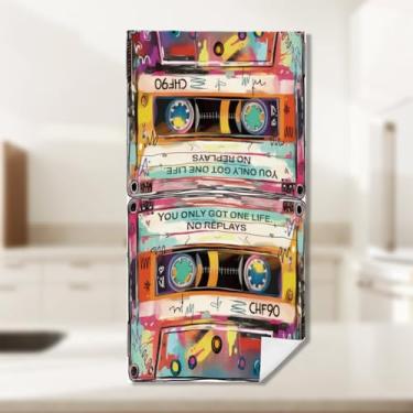 Imagem de Toalhas de cozinha de fita cassete vintage, toalha de prato decorativa de microfibra absorvente, toalhas de mão de waffle para cozinha, casa, banheiro, presentes para amantes de fita adesiva