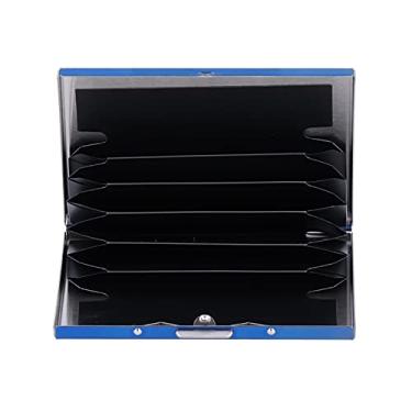 Imagem de GLOGLOW Porta-cartões de Crédito RFID Em Aço Inoxidável, 6 Compartimentos, Acabamento Escovado, Estojo para Cartão de Visita para Homens e Mulheres, Suprimentos de Armazenamento de 6,5x9,5x1,3cm