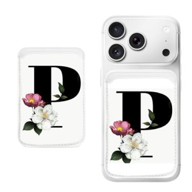 Imagem de Porta-cartão magnético para iPhone, capa fina de couro PU, capa para cartão, capa traseira para cartão, acessório de telefone fofo