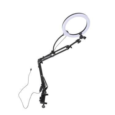 Imagem de Yinhing Luz de 26 Cm Com Montagem Suspensa para Telefone e Espessura Máxima de Braçadeira de 5 Cm Luz de Mesa Versátil para Maquiagem, Beleza, Vídeos de Culinária e Experiência de Transmissão Ao Vivo