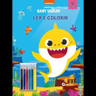 Imagem de Gigante ler e colorir com lápis - Baby Shark - Culturama, 3