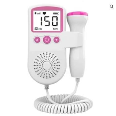 Imagem de Doppler Fetal Sonar para Batimentos Cardíacos do Bebê, Monitor Ultrassom com Display LED e Sond