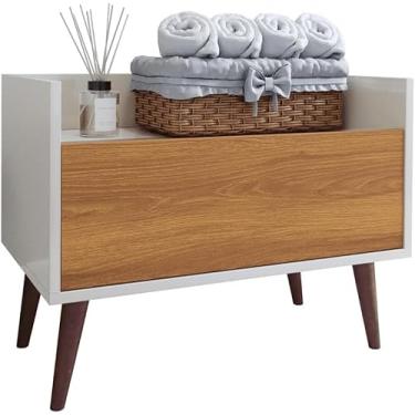 Imagem de Gabinete de Chão Armário Com Porta Multiuso Organizador Pia Banheiro (Off White Freijó)