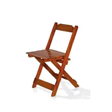 Imagem de Cadeira Dobrável de Madeira Maciça para Balcão e Bar - Design Resistente e Compacto, Ideal para Área Gourmet(Mel)