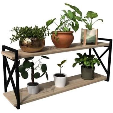 Imagem de Prateleira Estilo Industrial, 2 Prateleiras, Fácil de Instalar e Compacto (20X100CM)