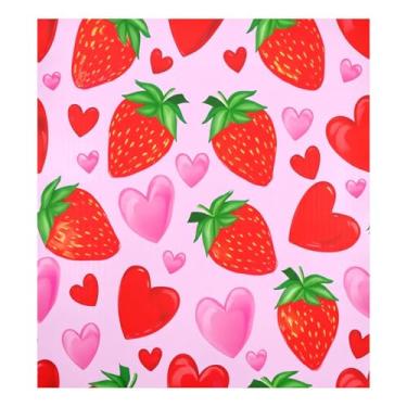 Imagem de CEBUGI Capa de ímã de lava-louças com folhas vermelhas de morangos decorativos para lava-louças 58 x 66 cm decalque de painel de geladeira para decoração de cozinha doméstica