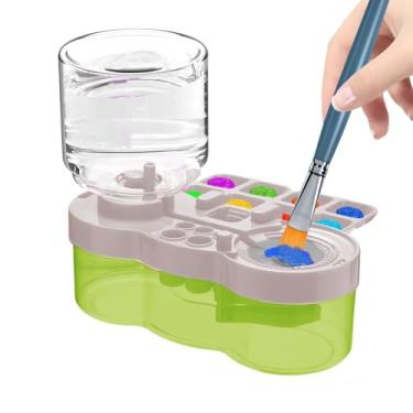 Imagem de Ferramenta de limpeza de pincel atualizada 2026 com paleta, enxágue de pincel, pintura de copo de água corrente, materiais de arte para acrílico, aquarela e à base de água, presente criativo para