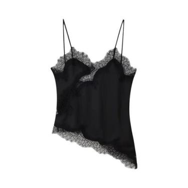 Imagem de Camisola Assimétrica De Verão Com Decote Em V E Alças Finas Em Cetim C