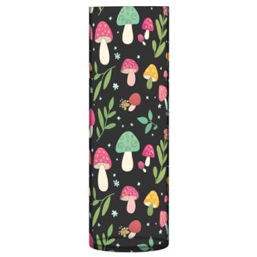 Imagem de CEBUGI Vaso de flores com folhas de cogumelo 10 x 30 cm, vaso cilíndrico para flores, vaso transparente inquebrável para decoração de casa de festa de casamento