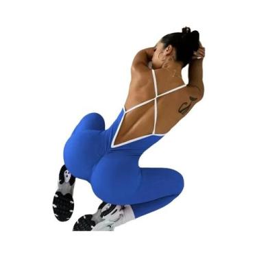 Imagem de Body Feminino Com Detalhes Em Cores, Top Sem Costas, Macacão Para Acad