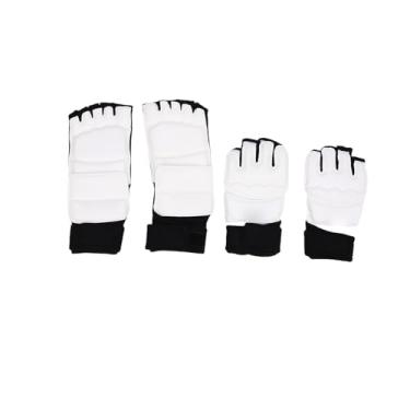 Imagem de Asixxsix Equipamento de Sparring de Taekwondo, Luvas de Couro PU e Protetores de Pés Com Almofada de Gel de Rebote, Fecho Ajustável, Design Respirável, para Artes Marciais, Kickboxing, (M)
