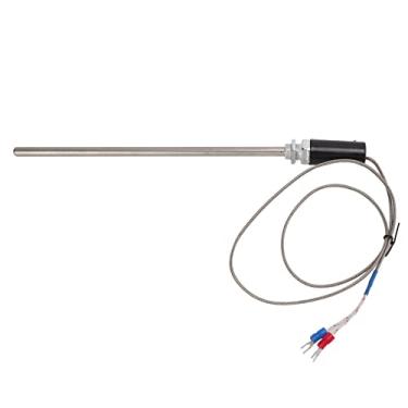 Imagem de KIMISS Sensor de Sonda de Temperatura de Aço Inoxidável Termopar Tipo M12 K para Aplicações Industriais, Design Plug-in, Faixa de Medição de 0-400°C (1m)