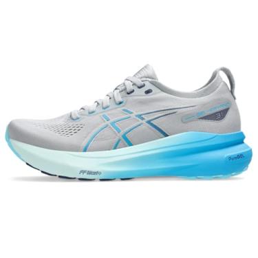Imagem de ASICS Tênis de corrida feminino Gel-Kayano 31, Cinza Piemonte/Digital Aqua, 34