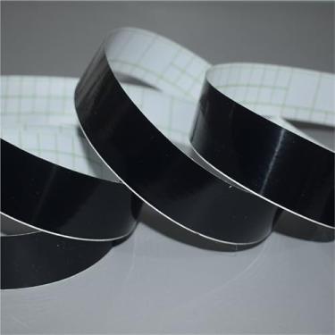 Imagem de Acabamentos de moldagem de rodapé de PVC, borda de papel de parede autoadesiva, fita de reparo de borda para banheiro, sala de estar, cozinha (preto, 1,5 cm x 50 m)