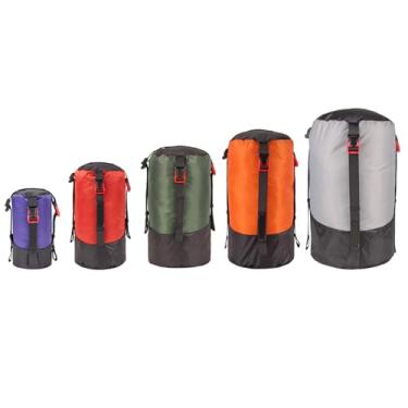 Imagem de Dioche 5 Peças Saco de Compressão Leve Saco de Compressão de Poliéster para Acampamento Caminhadas Mochila de Dormir Armazenamento Ao Ar Livre Organização de Engrenagem (5 unidades)