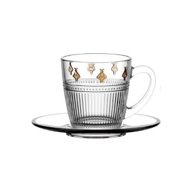 Imagem de Jogo de 4 Xícaras de Café - Pintado a Mão - Pequenos Voadores - Cristal Ecológico - 90 ml - L Hermitage