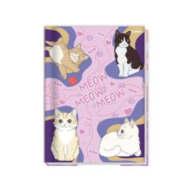 Imagem de Caderno Brochura Pequeno A5 Pet Fun Credeal Coleção 2026 80 folhas Costurado Infantil Animais Fofos Tamanho 140x202mm (Gatos Meow)