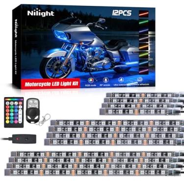 Imagem de Nilight TL-35 12 pçs Kit de LED RGB para motocicleta à prova d'água atmosfera lâmpada com duplo controle remoto sem fio RF para Harley Davidson Honda Kawasaki Suzuki, 2 anos de garantia